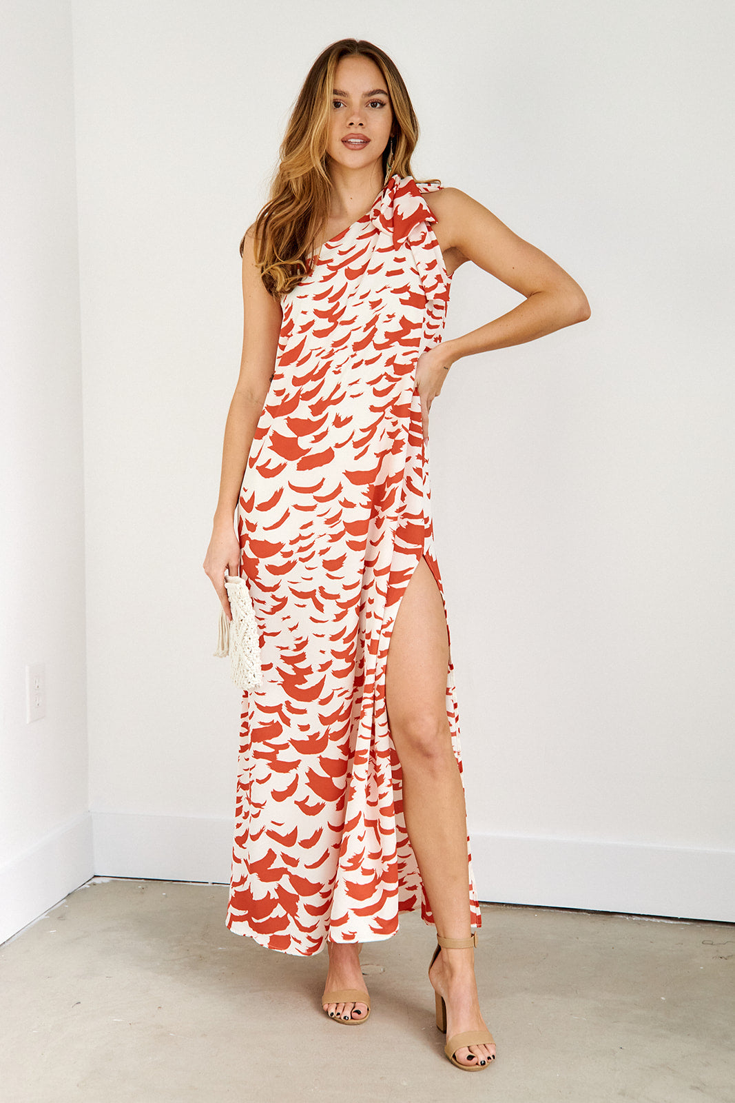 Liza One Shoulder Printed Maxi Dress