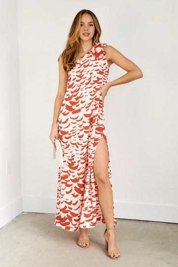 Liza One Shoulder Printed Maxi Dress