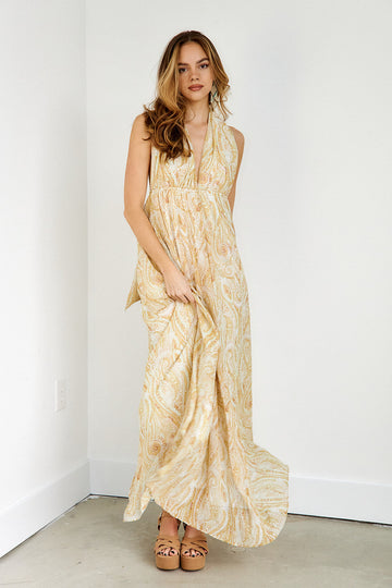 Atlas Printed Halter Maxi Dress