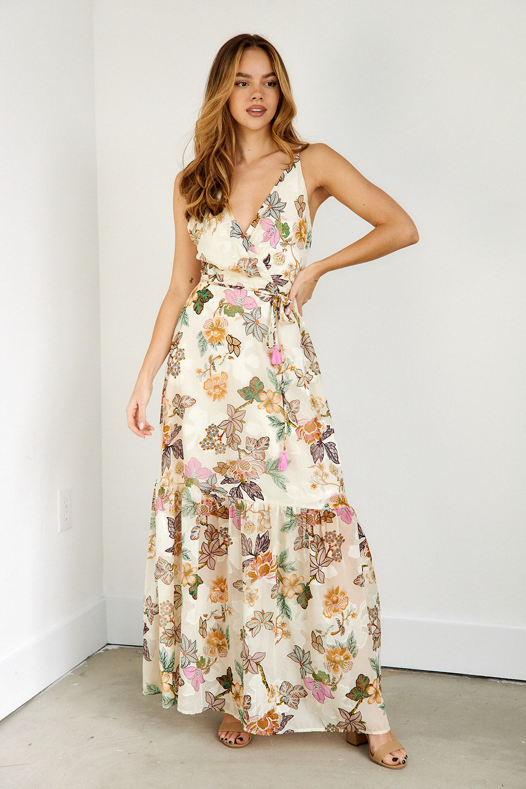 Ellie Floral Wrap Maxi Dress