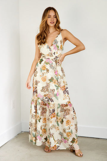 Ellie Floral Wrap Maxi Dress