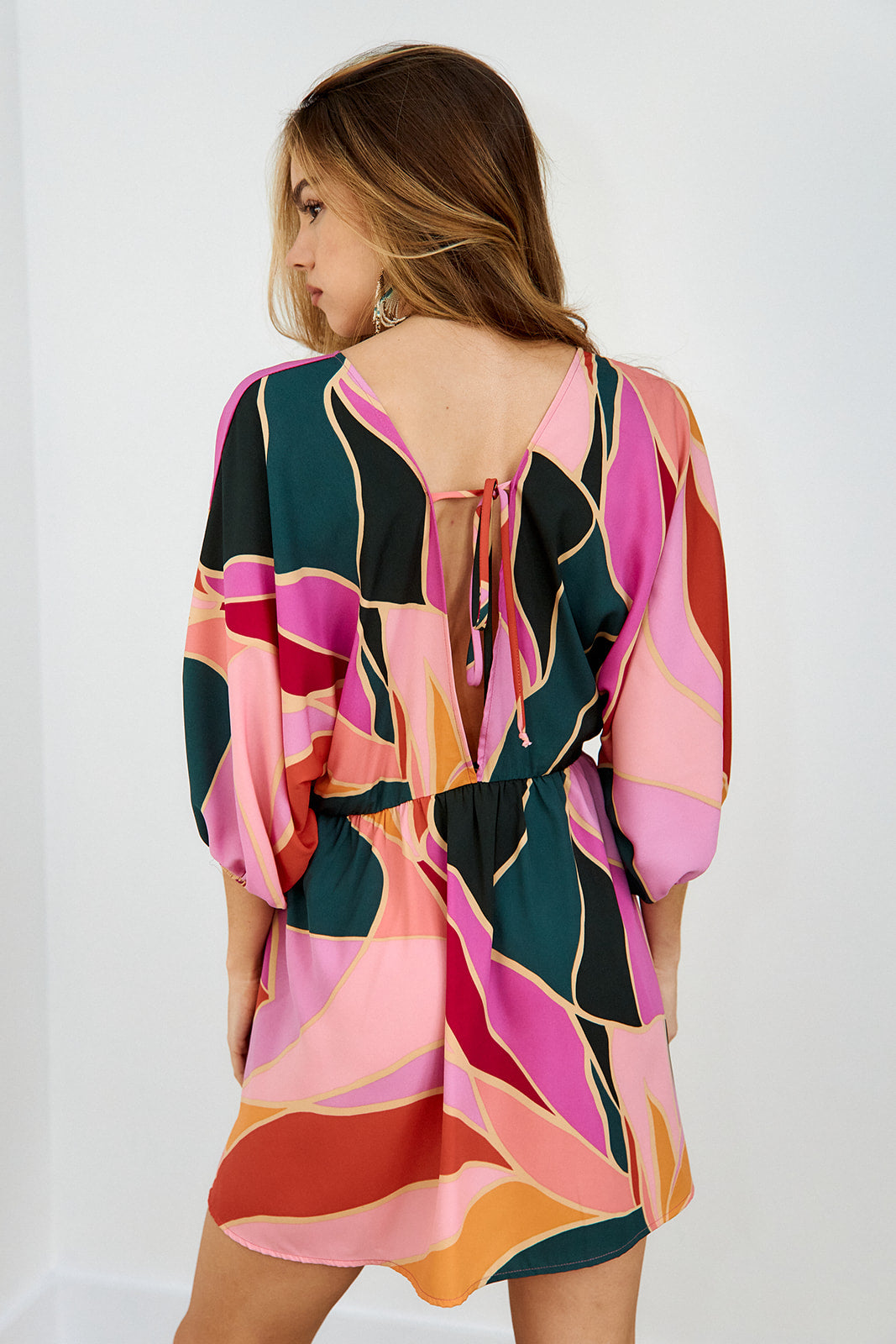 Roza Printed Short Sleeve Dress