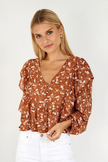 Connah Ruffled Floral Blouse