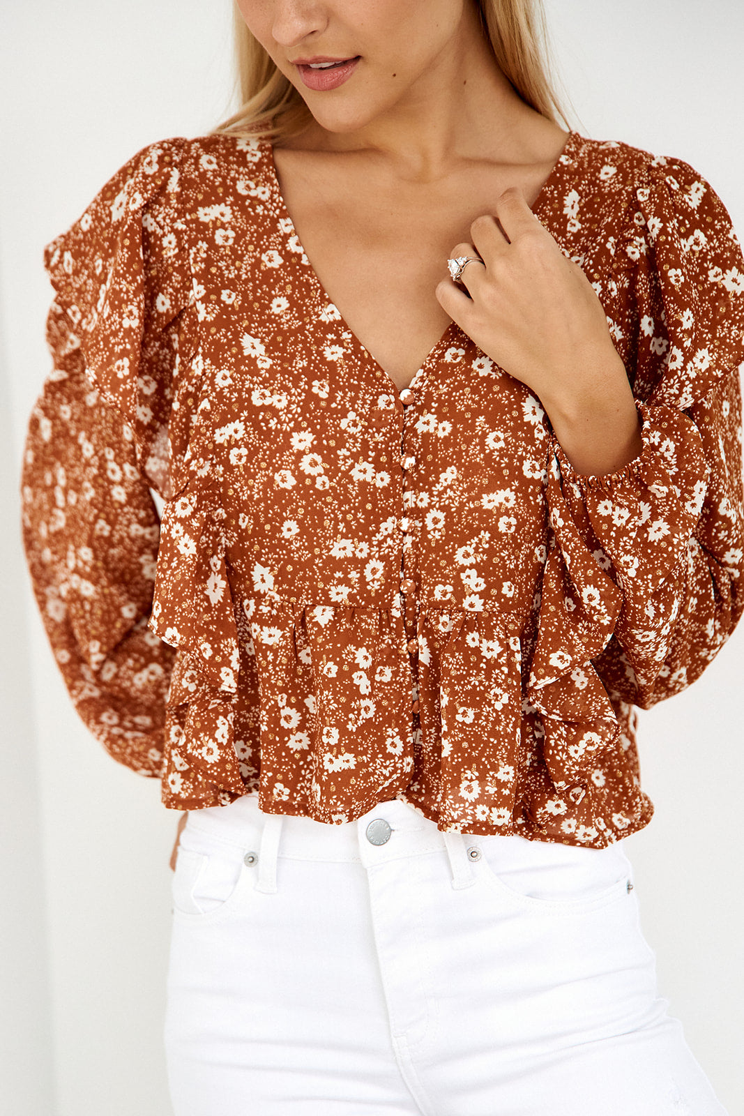 Connah Ruffled Floral Blouse