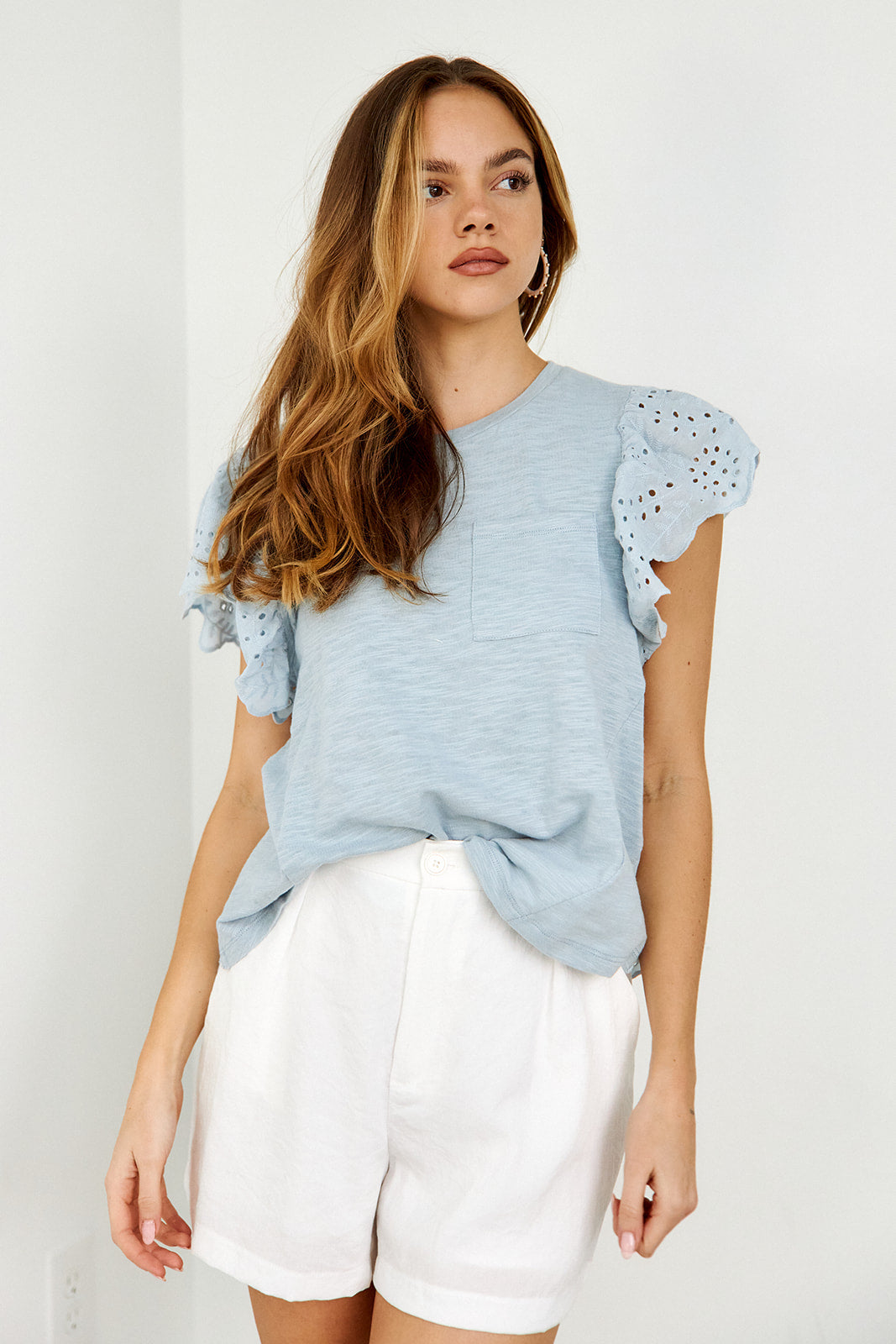Rerva Eyelet Sleeve Blouse
