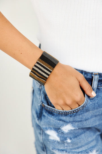 Ink+Alloy Stripe Stretch Bracelet