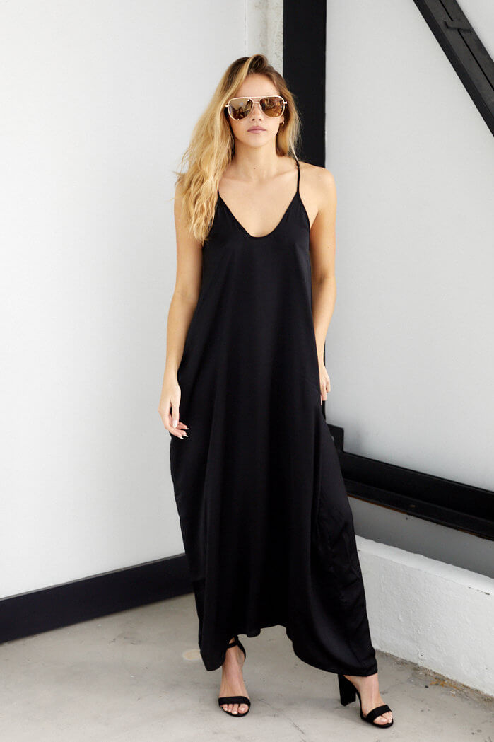 Lucy Satin Sleeveless Maxi Dress