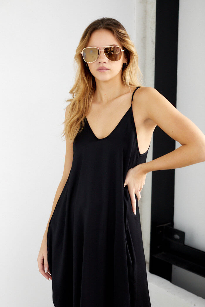 Lucy Satin Sleeveless Maxi Dress