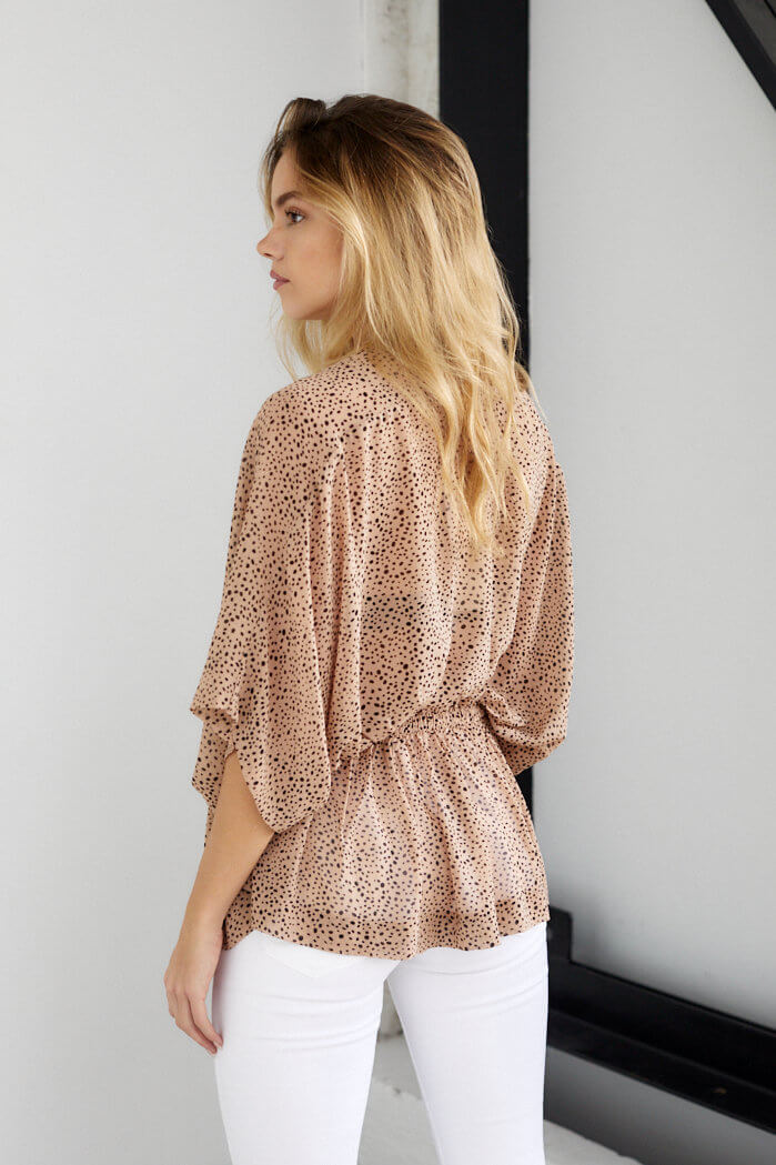 Rory Animal Print Kimono Sleeve Top
