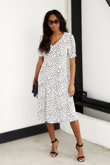 June Short Sleeve Print Mini Dress