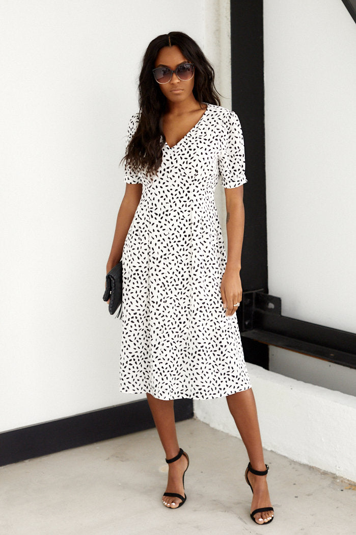 June Short Sleeve Print Mini Dress