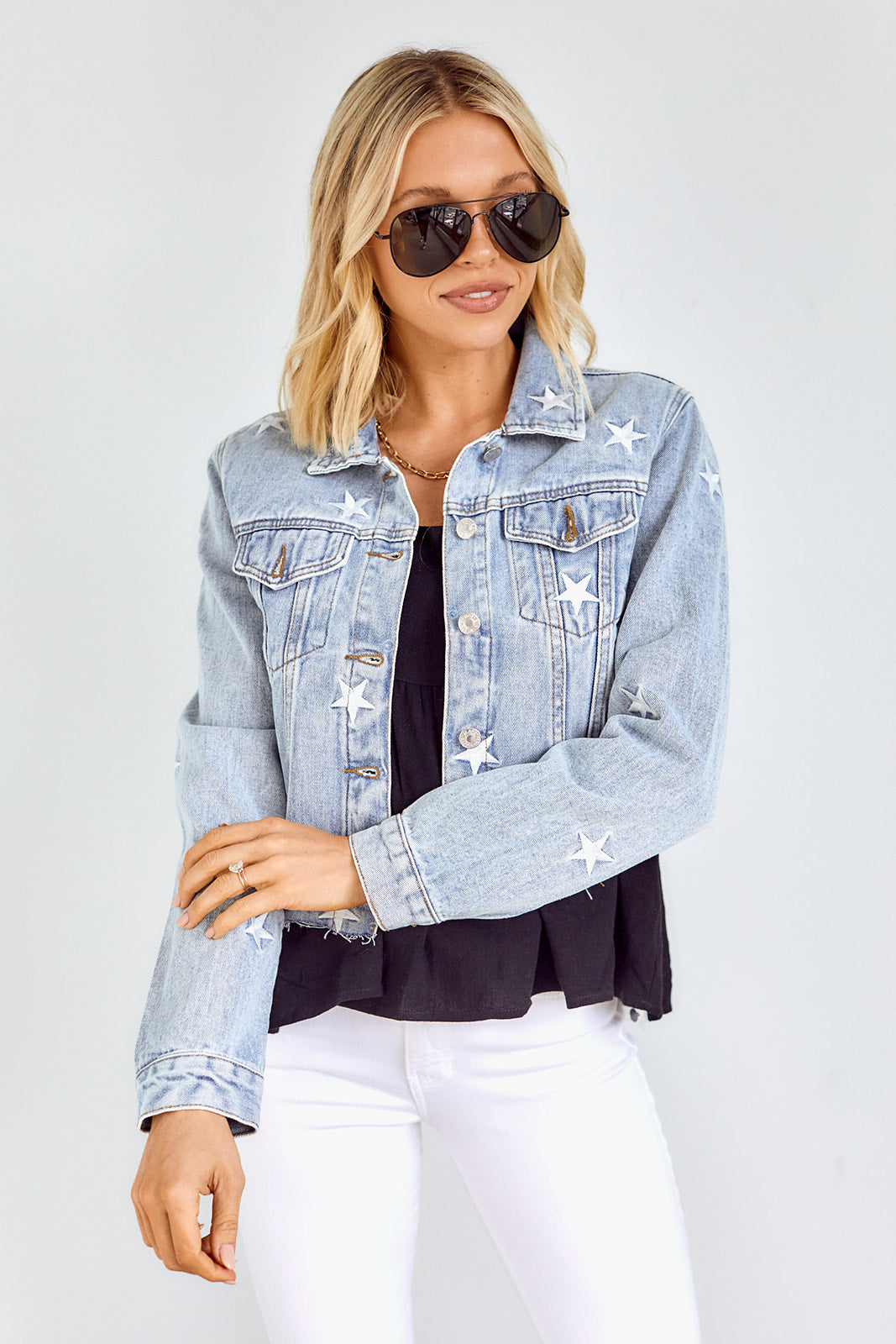 Vail Star Detail Denim Jacket