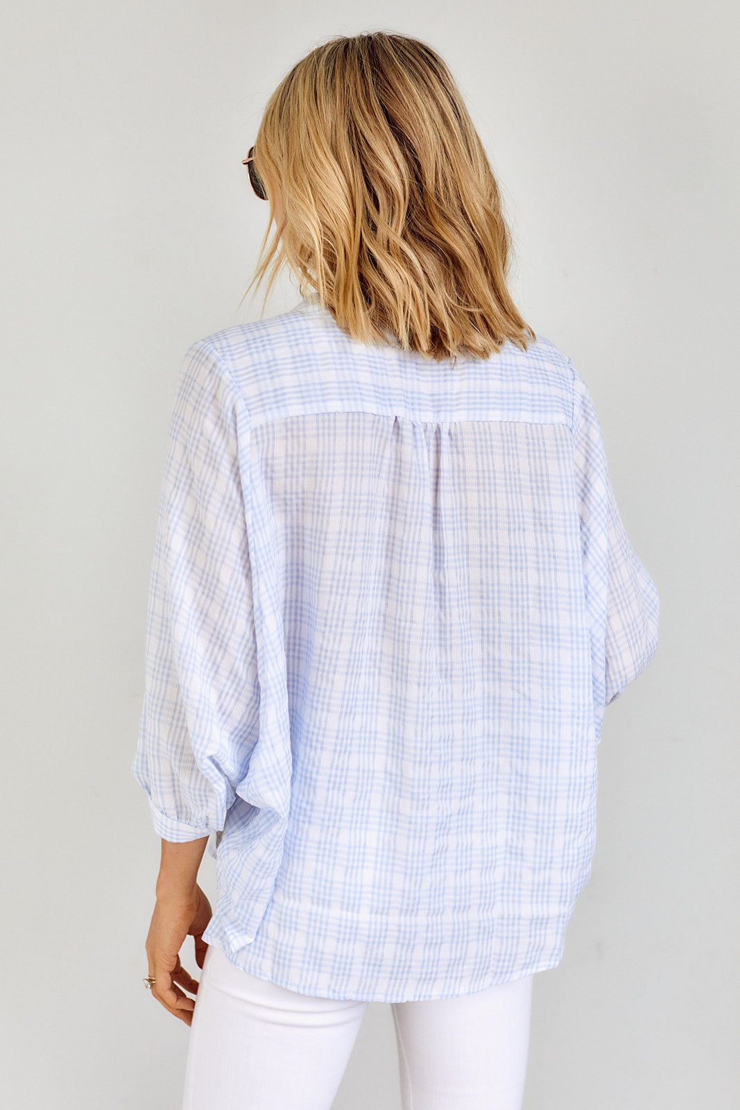 Cami Plaid Button Front Blouse