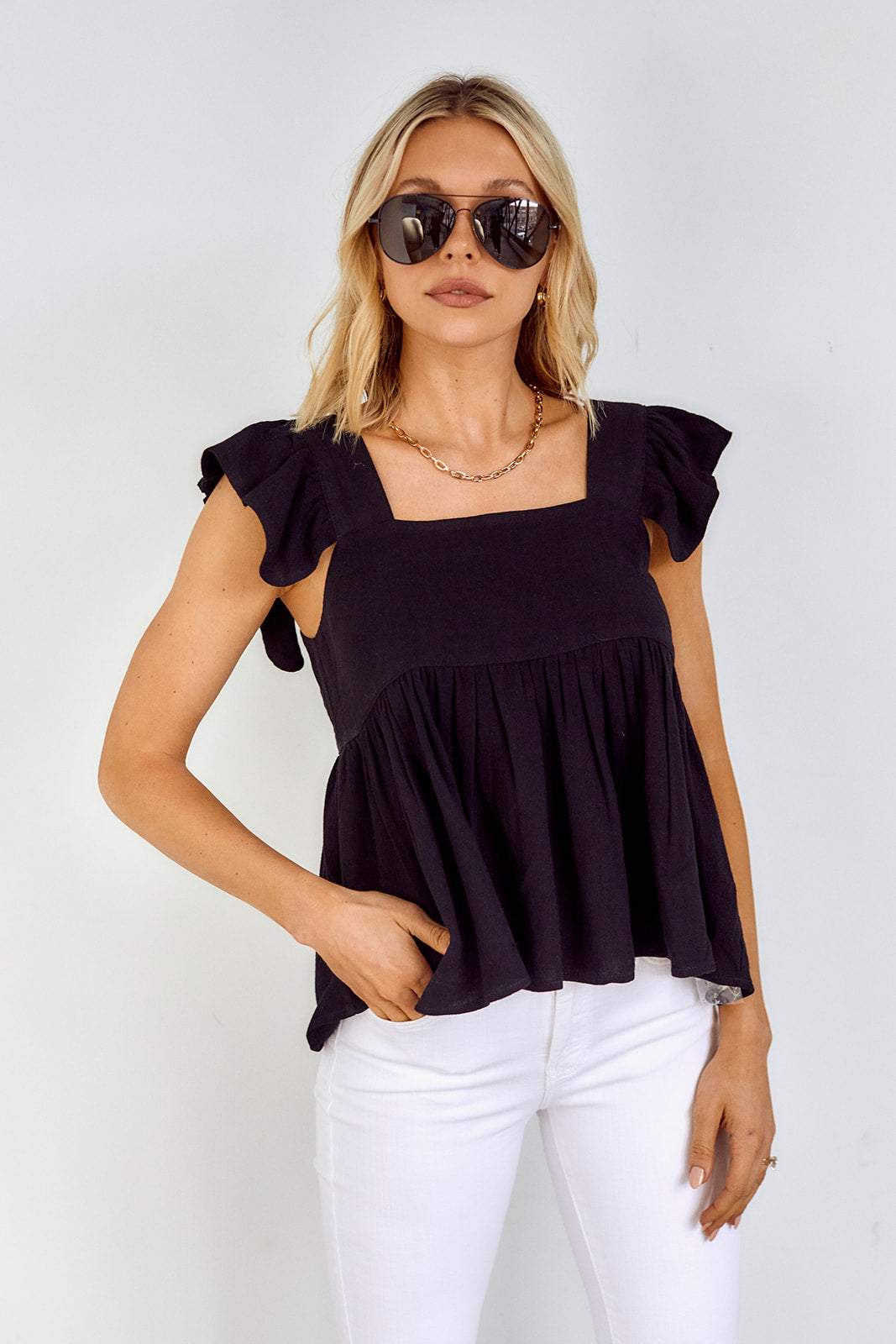 Kizzie Ruffled Sleeve Blouse
