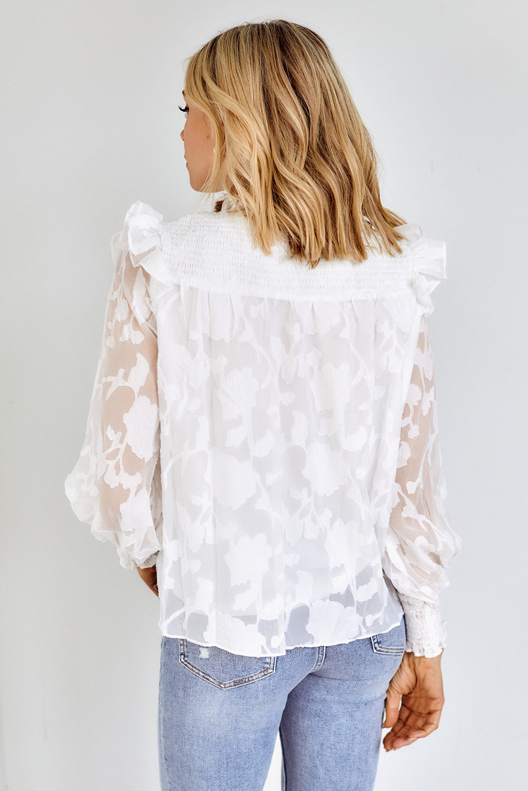 Lana Floral Ruffle Sleeve Blouse