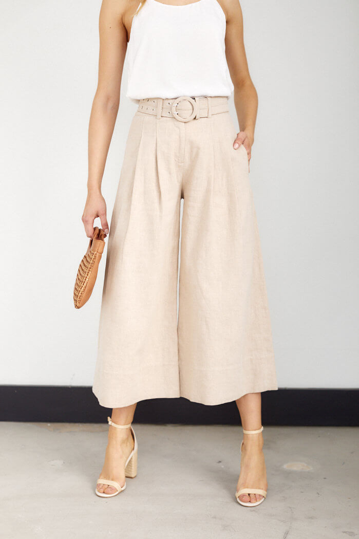 Vida Belt Detail Wide Leg Pant