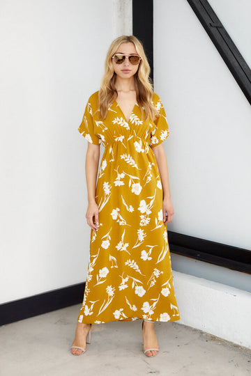 Holland Short Sleeve Floral Print Maxi