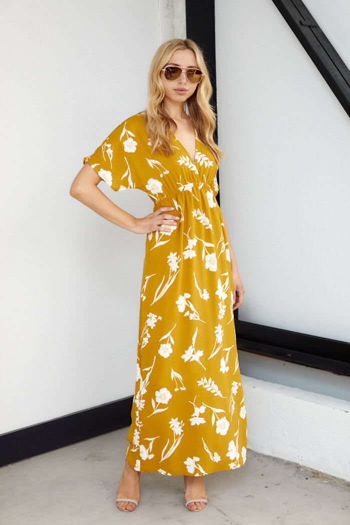Holland Short Sleeve Floral Print Maxi