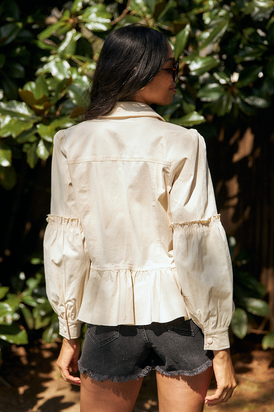 SALE- Sergio Puff Sleeve Ruffle Trim Jacket