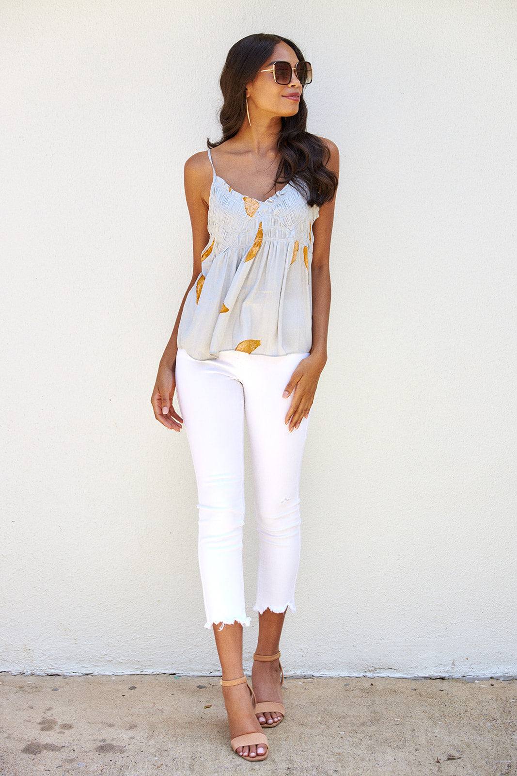 Rio Printed V Neck Tank