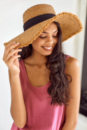 Mira Straw Boater Hat