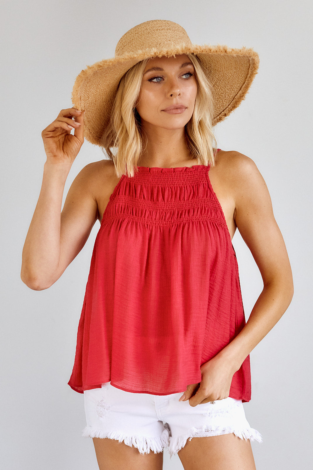 Lora Shirred Swing Blouse