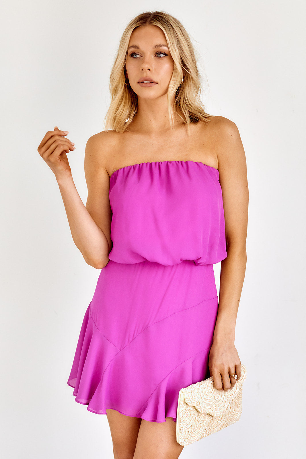 Cedri Sleeveless Ruffled Hem Dress