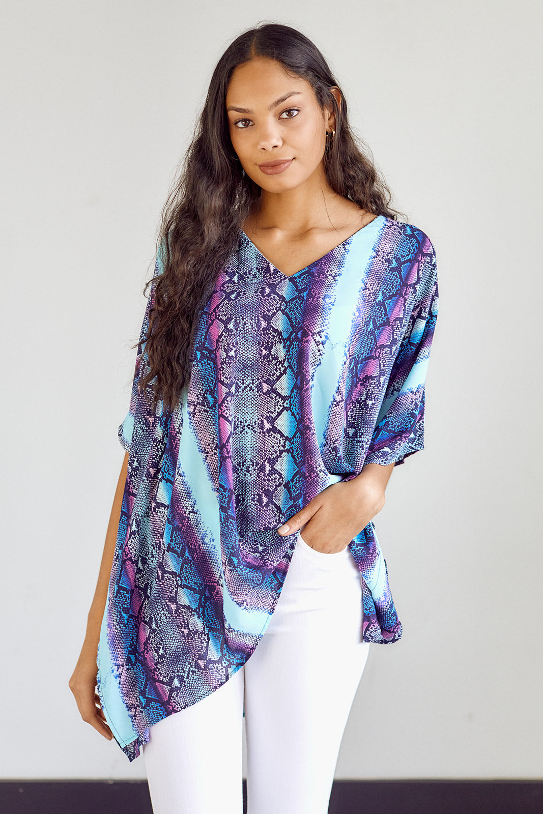 Jules Snake Print Short Sleeve Blouse