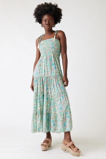 Elena Paisley Smocked Maxi Dress