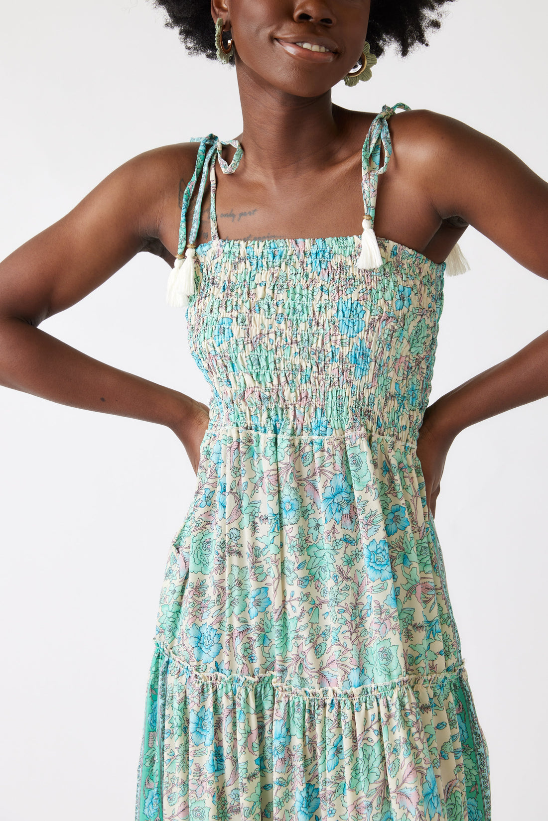 Elena Paisley Smocked Maxi Dress