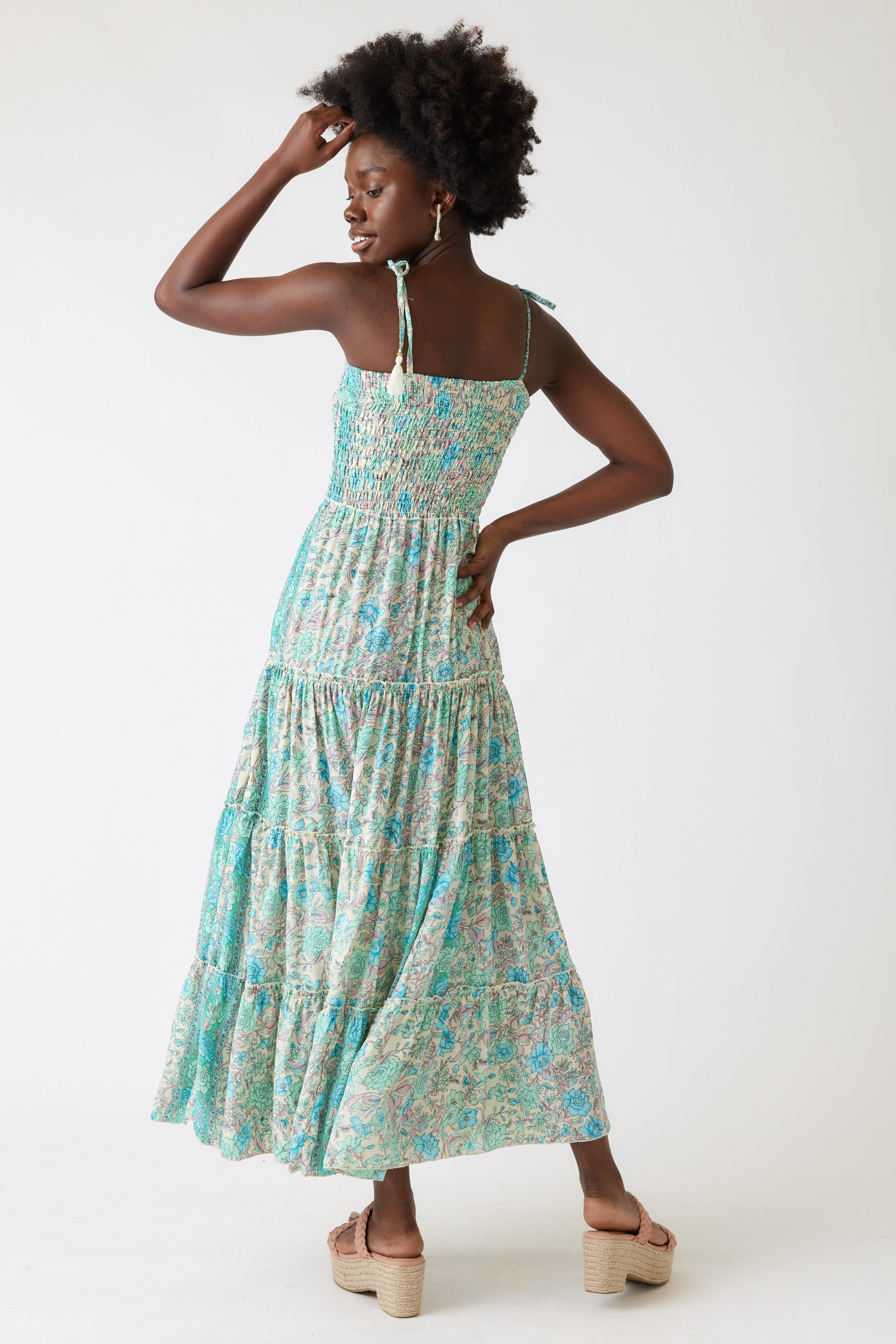 Elena Paisley Smocked Maxi Dress