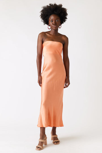 Maika Strapless Slip Midi Dress