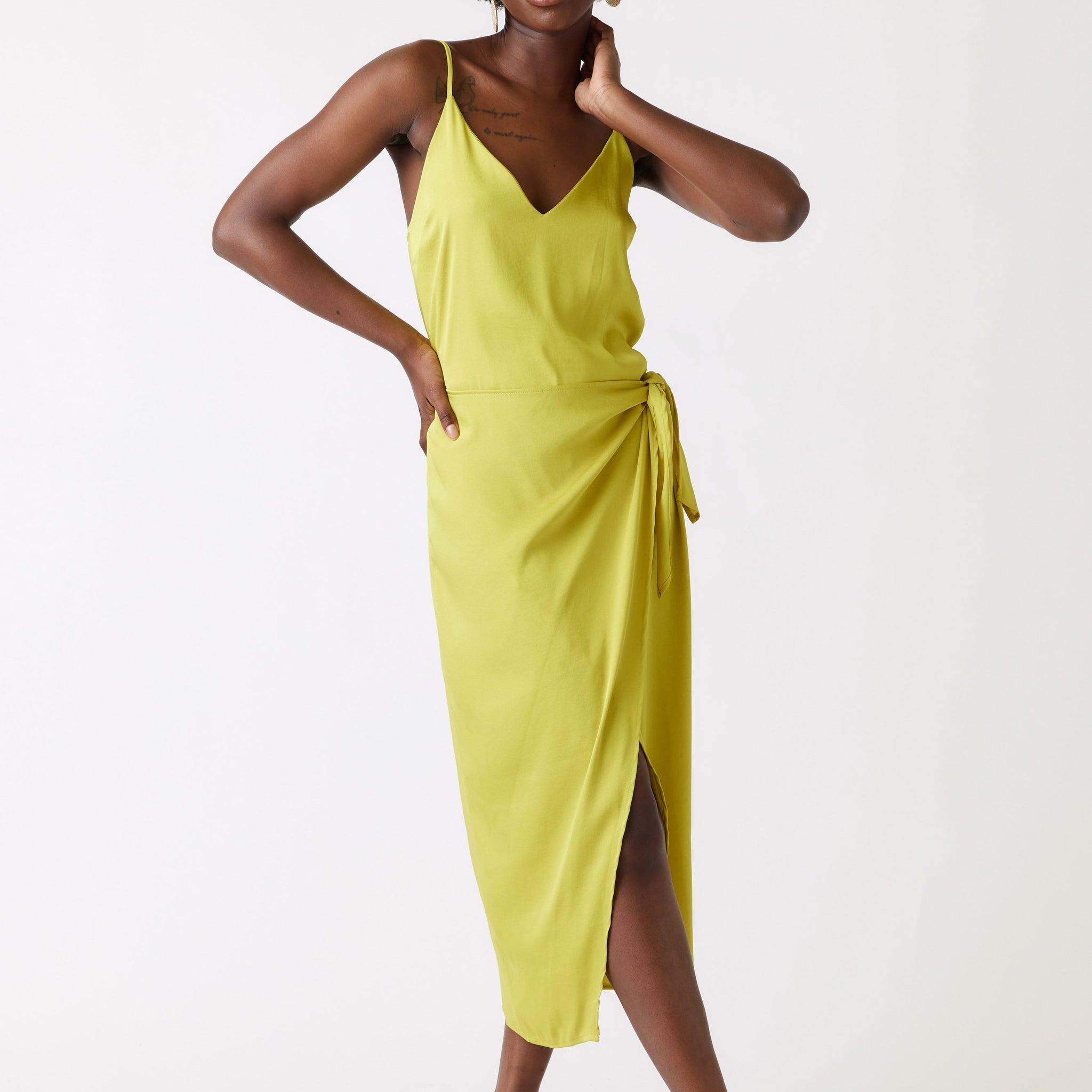 Sky Wrap Style Midi Dress