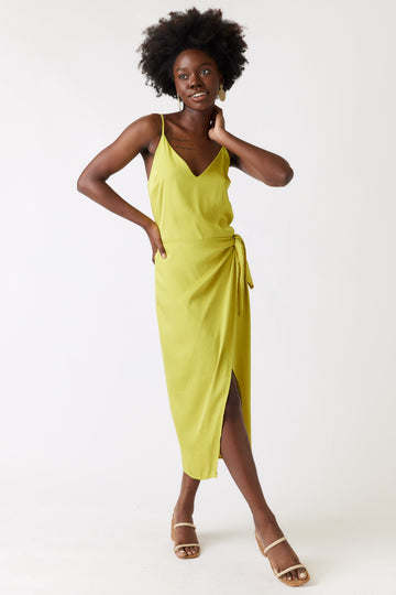 Sky Wrap Style Midi Dress