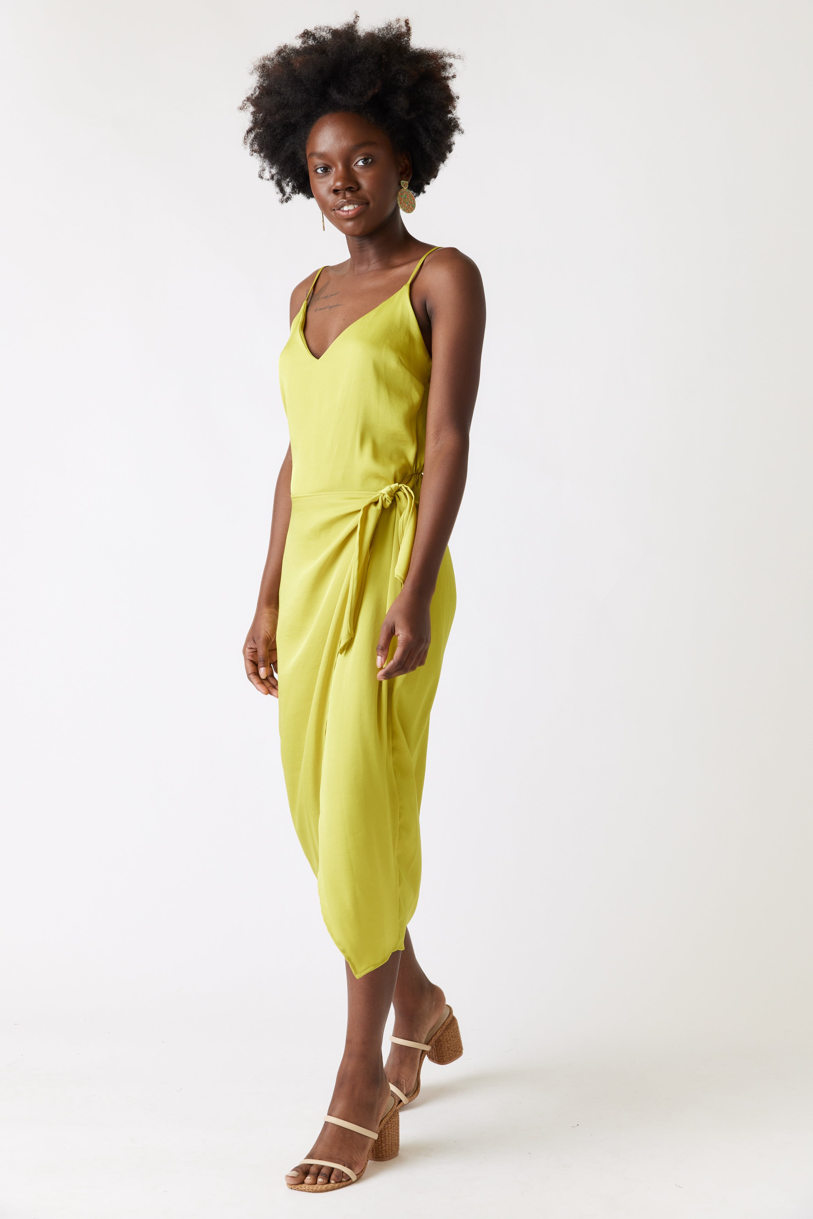 Sky Wrap Style Midi Dress