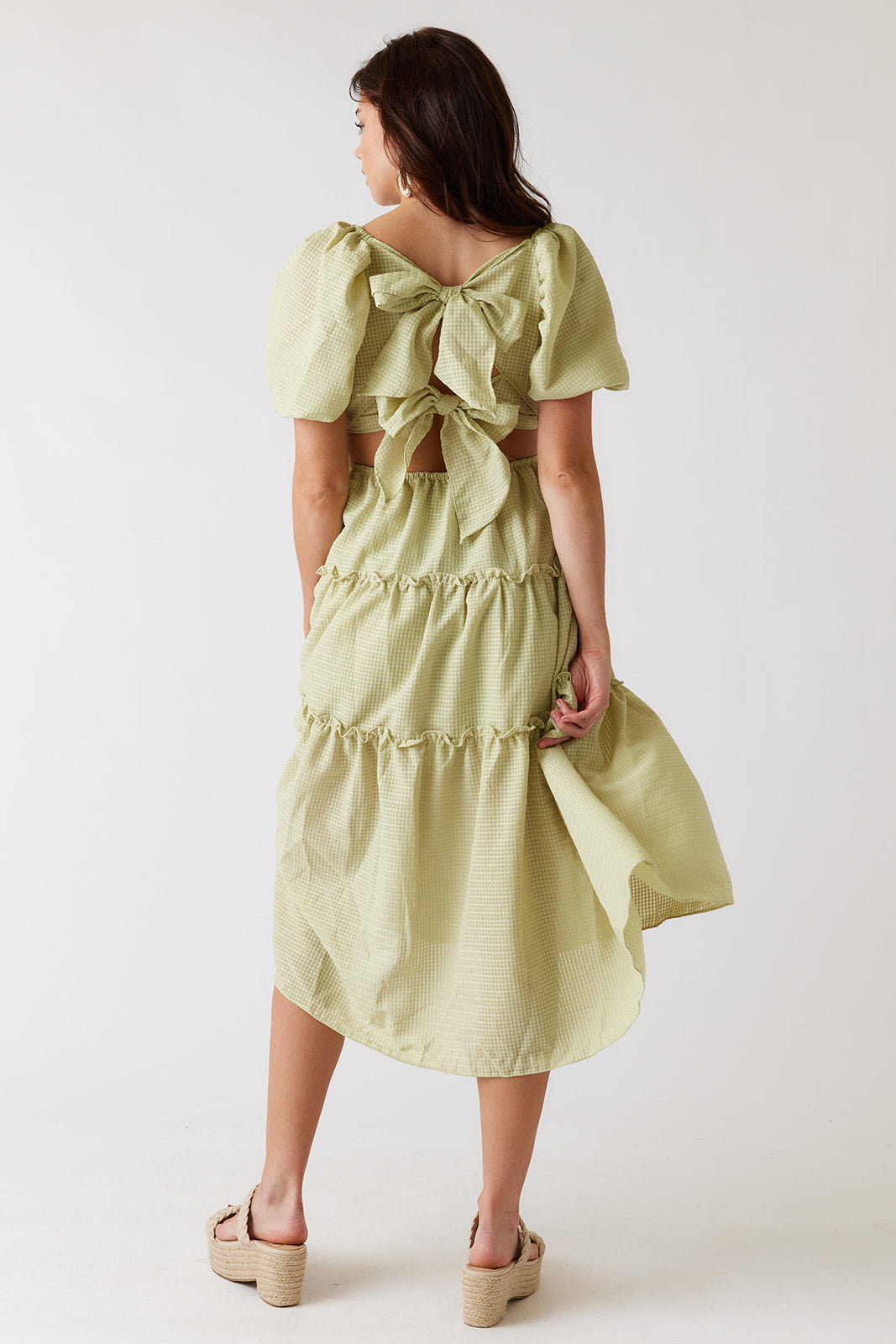 SALE - Amanda Tiered Puff Sleeve Midi Dress