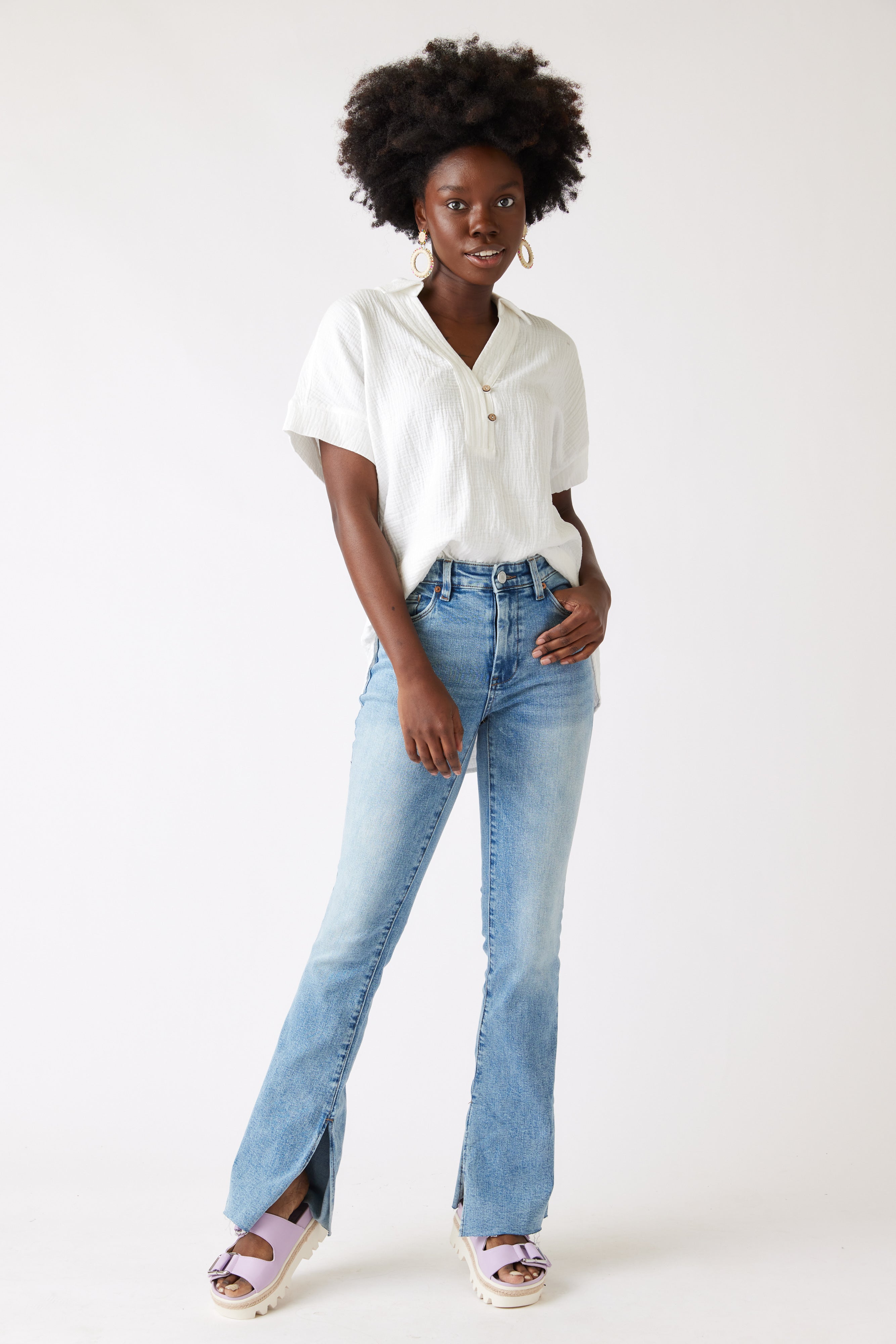 SALE - Dance Floor Split Hem Jean