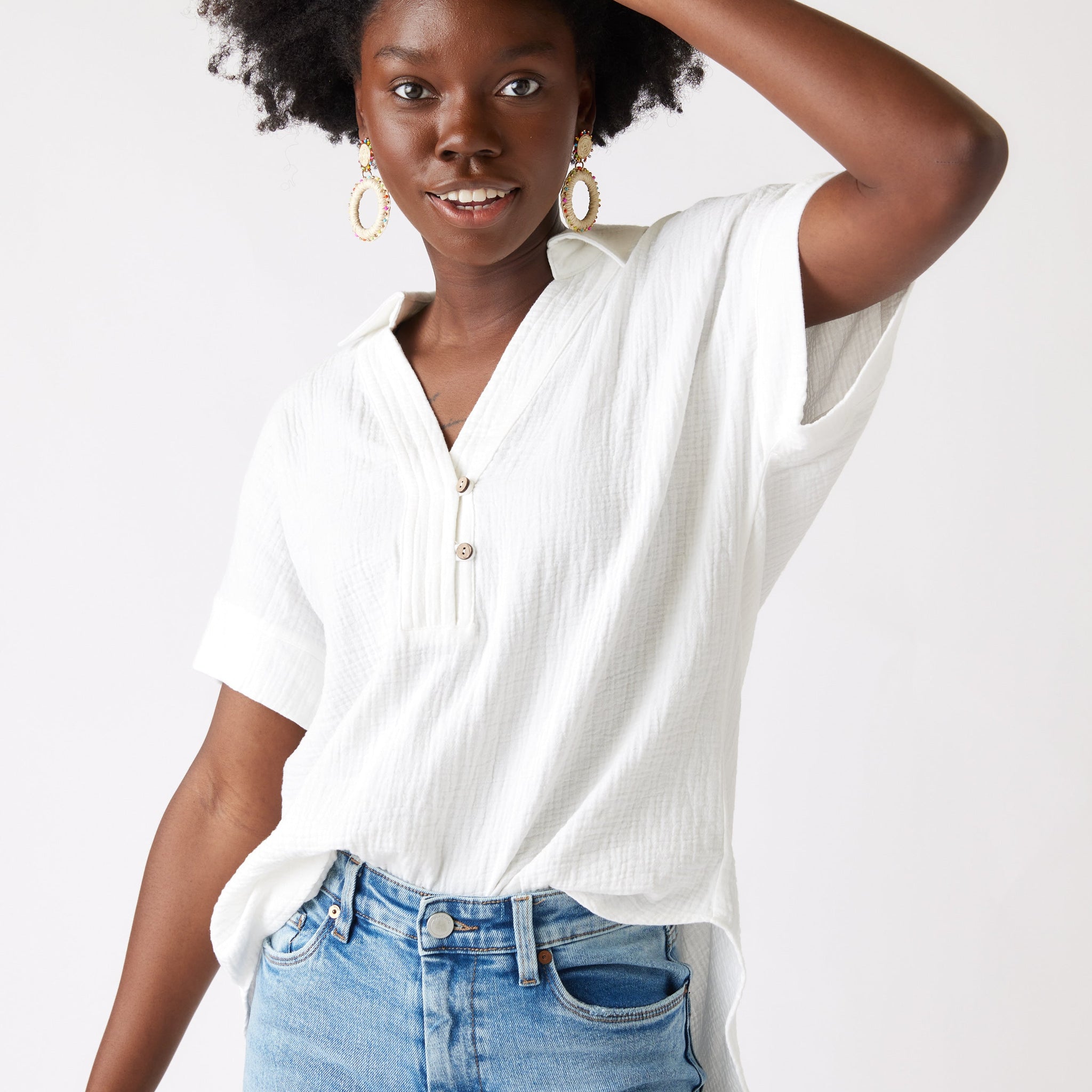 SALE - Lilli Short Sleeve Gauze Tunic