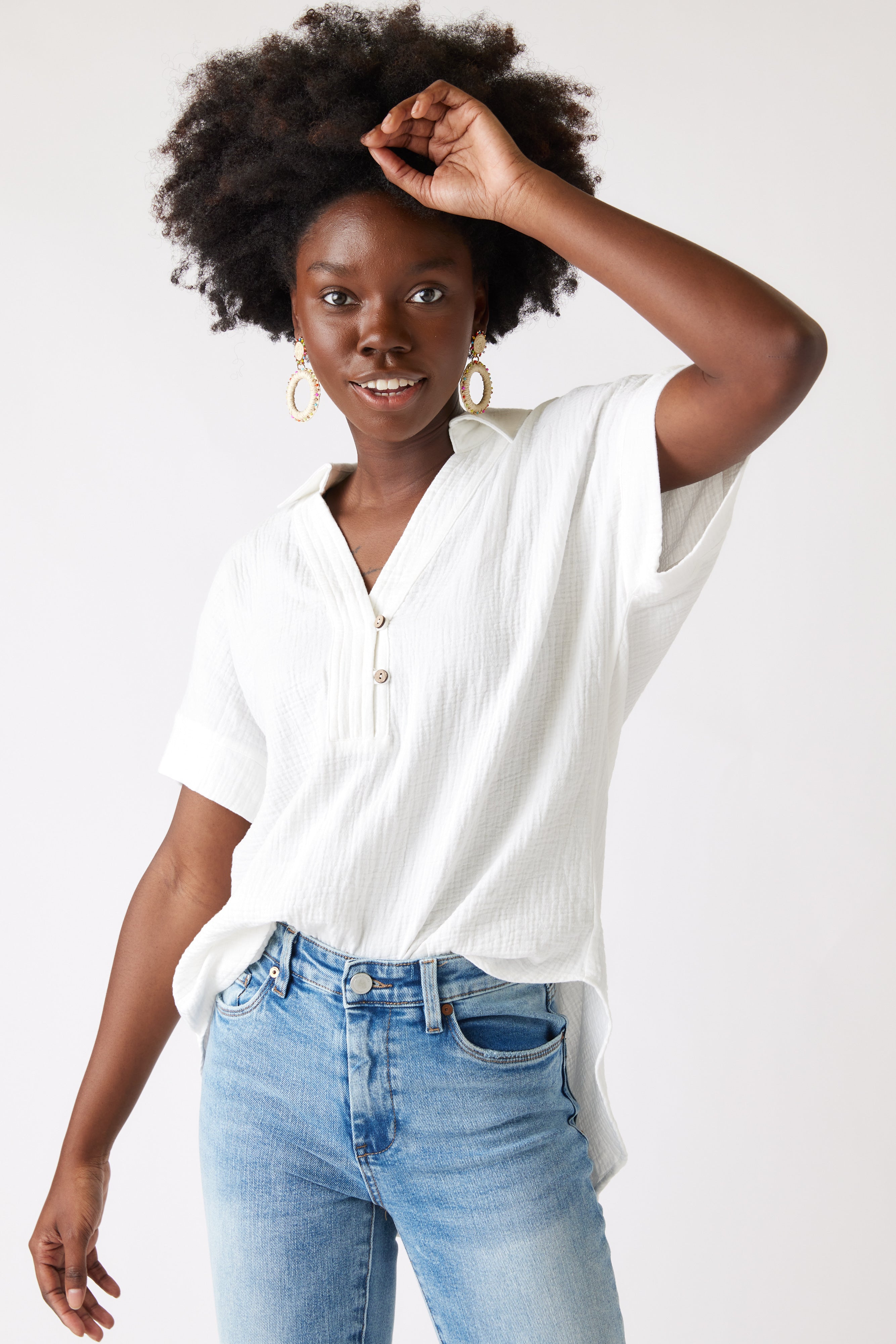 SALE - Lilli Short Sleeve Gauze Tunic