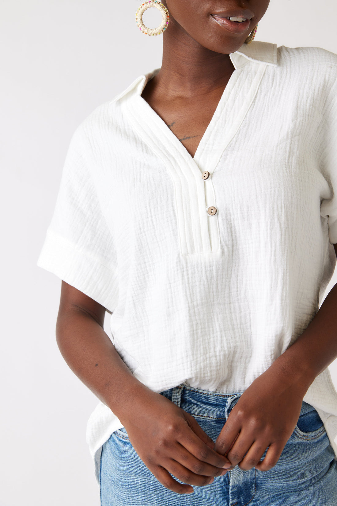 SALE - Lilli Short Sleeve Gauze Tunic