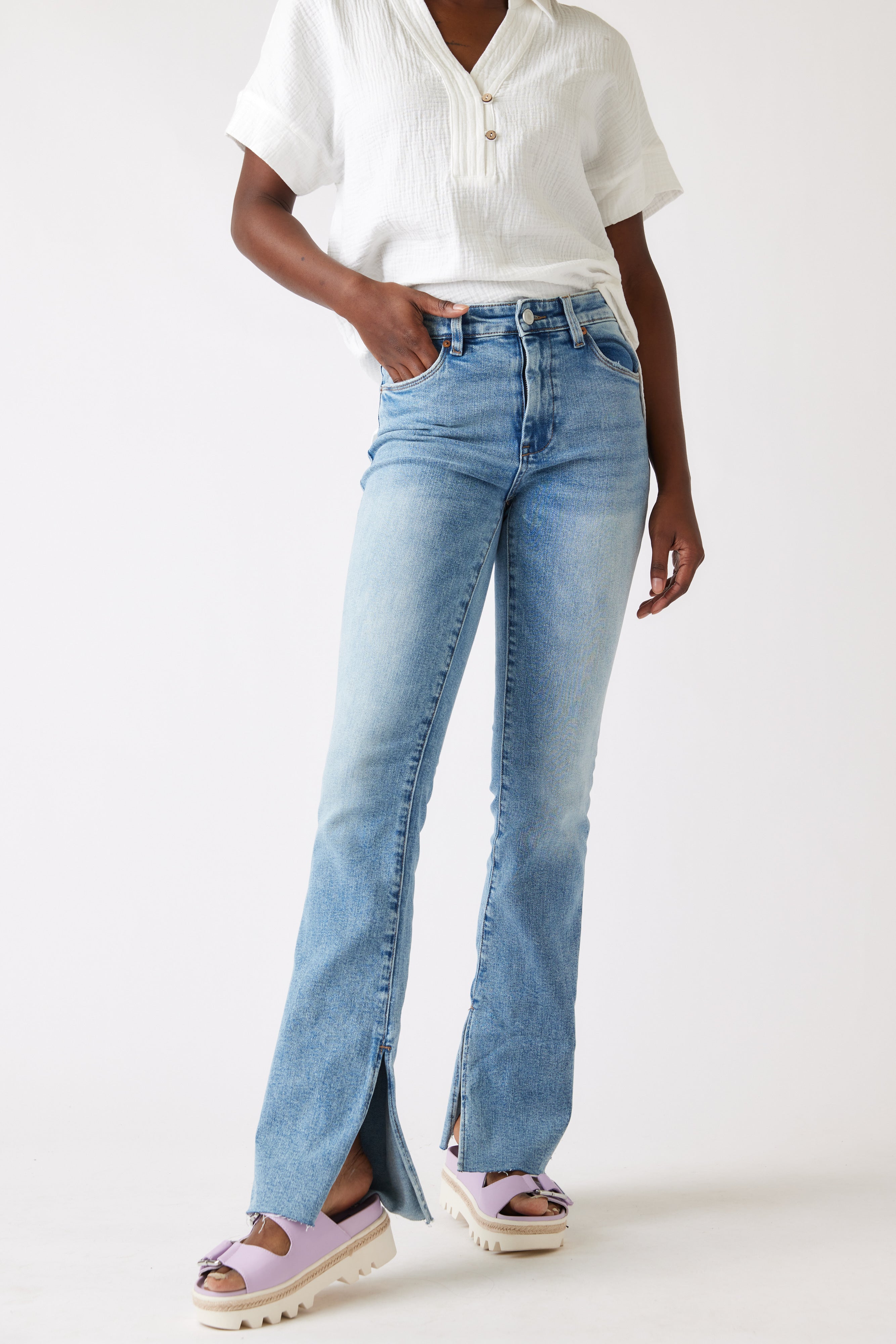 SALE - Dance Floor Split Hem Jean