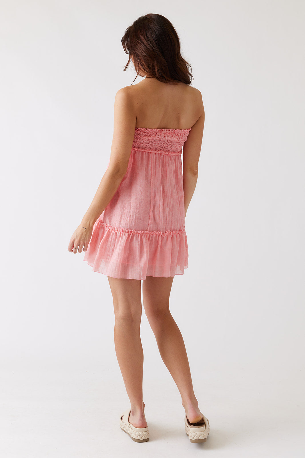 Rose Strapless Bow Front Dress