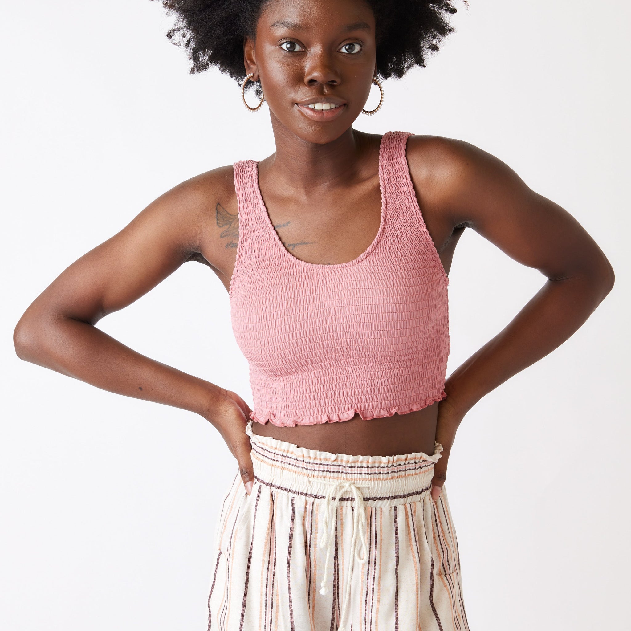 SALE - Rosa Smocked Crop Tank