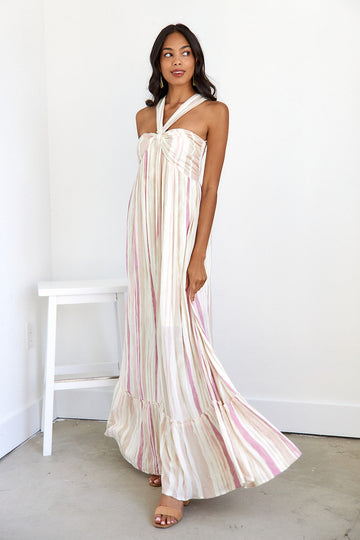 SALE- Lucian Stripe Halter Dress