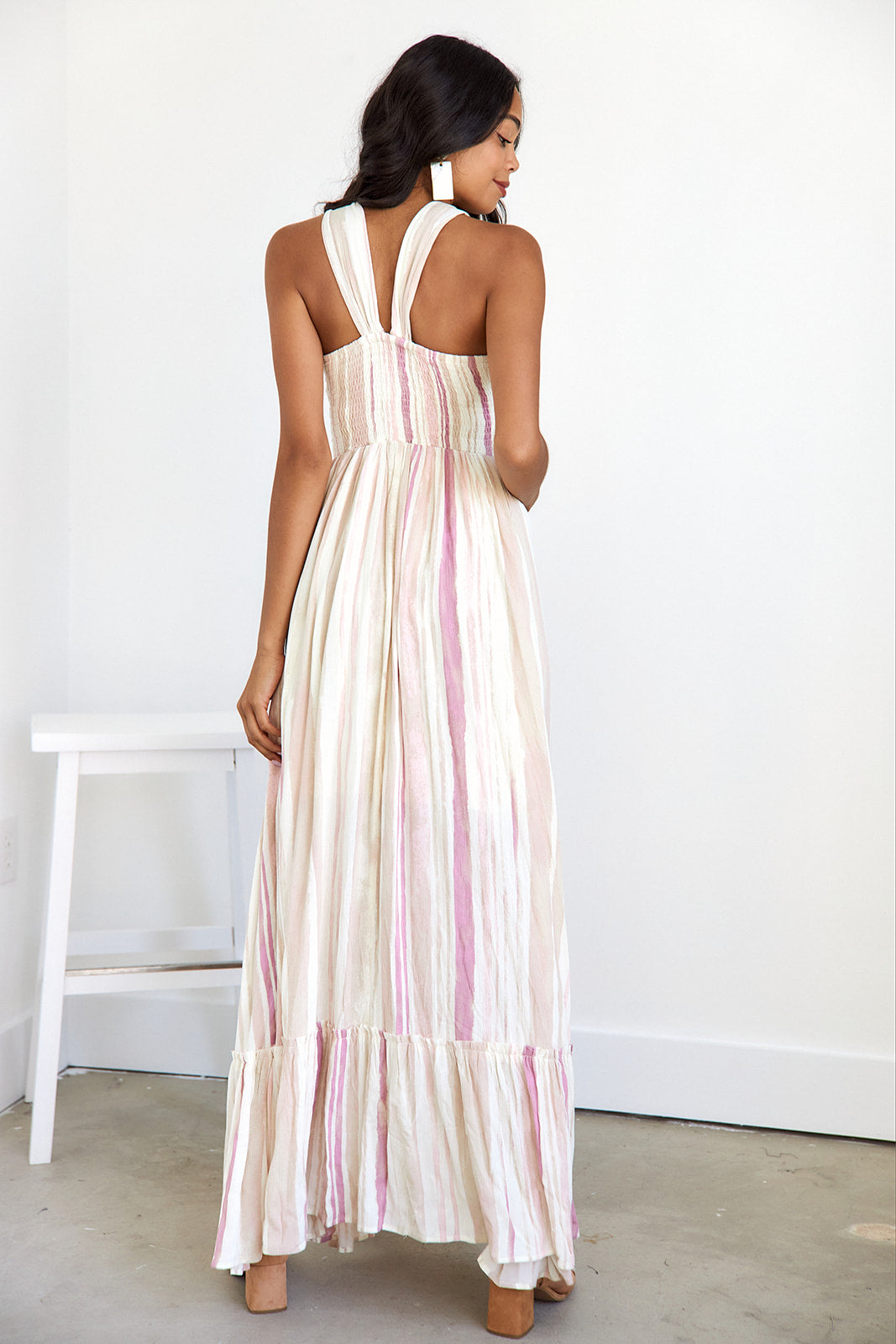 SALE- Lucian Stripe Halter Dress