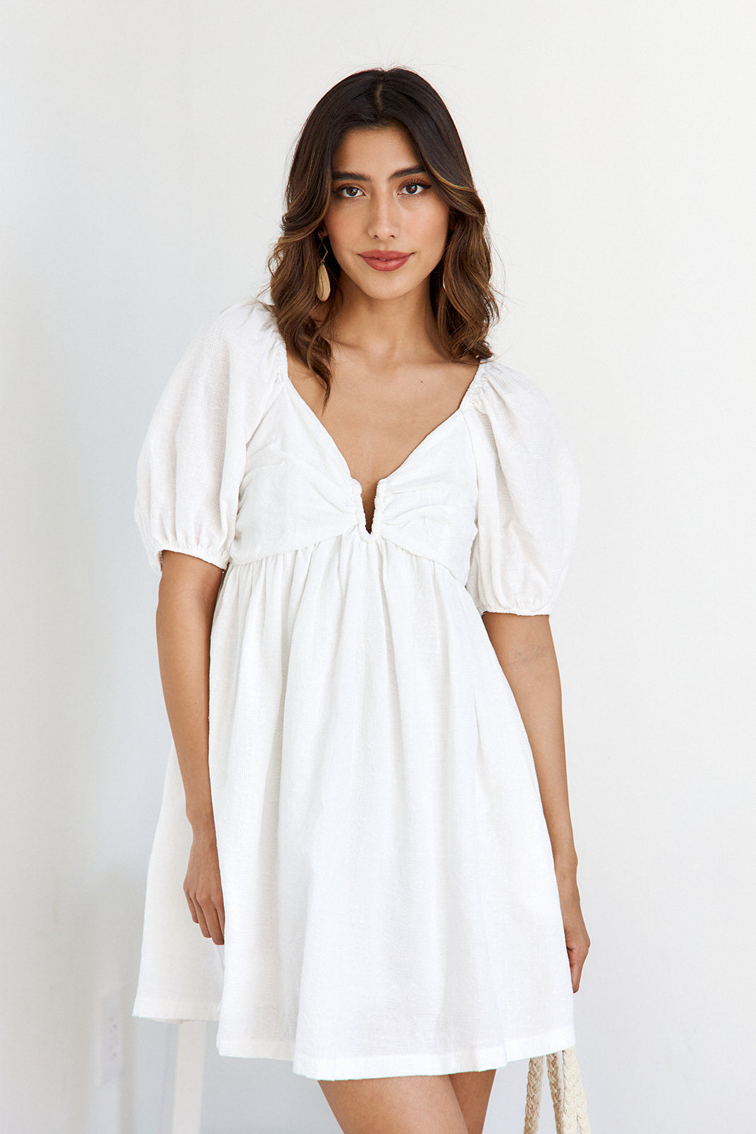 SALE- Lainey Embroidered Mini Romper Dress