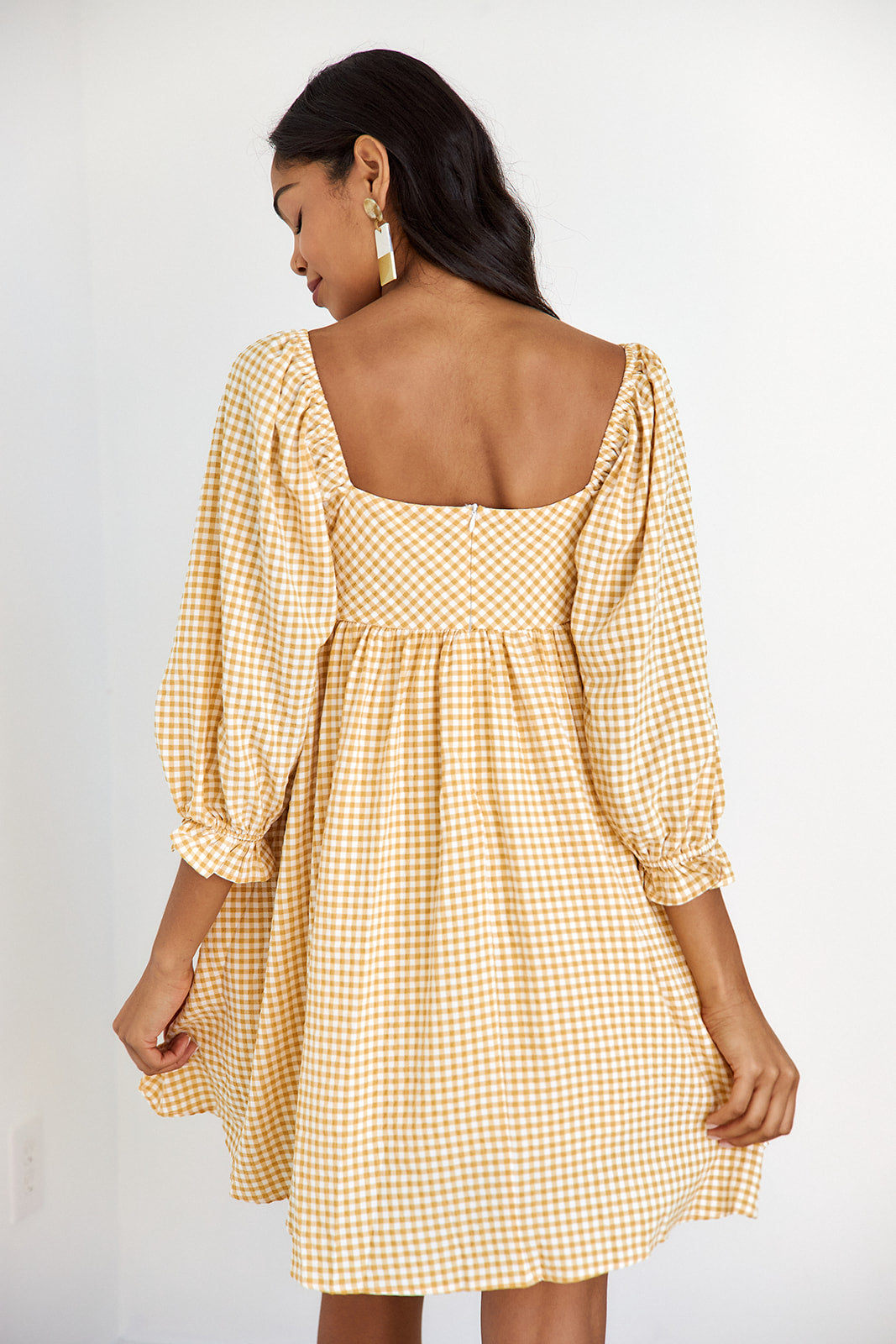 SALE- Keely Gingham Babydoll Dress