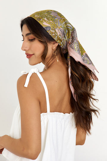 Cassia Floral Silky Twill Scarf
