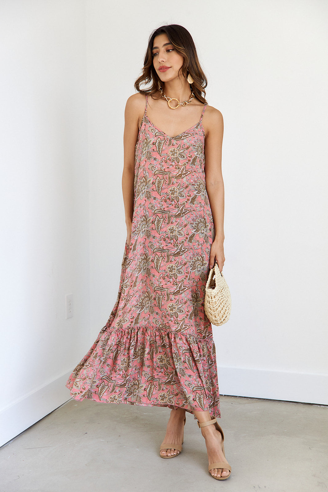 Zana Floral Drop Waist Maxi Dress