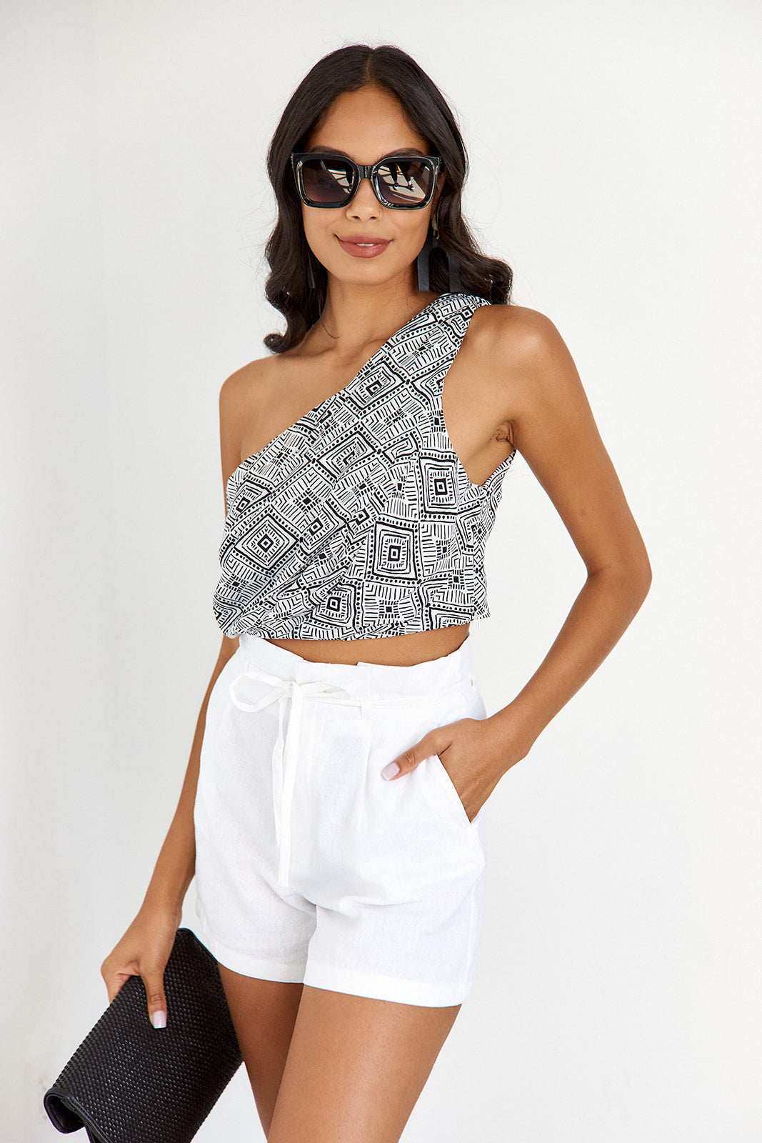 SALE- Sanders One Shoulder Print Top